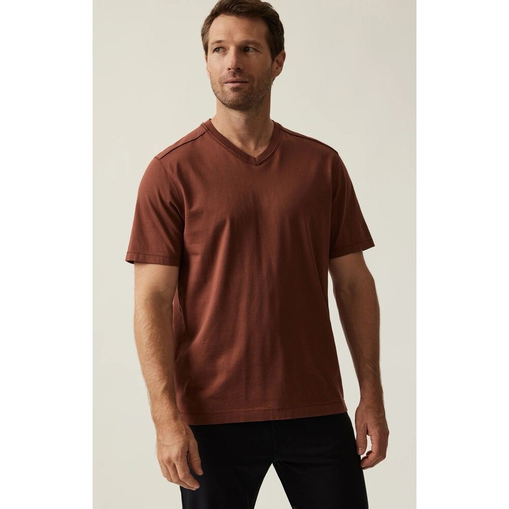 NWT 34 Heritage Deconstructed V-Neck T-Shirt Cinnamon 100% Pima Cotton - Size S